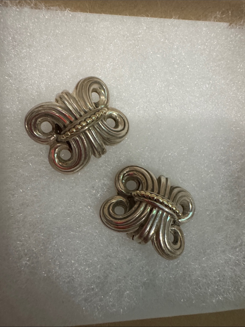 Vintage Patricia Von Musulin PVM 925 Sterling Silver Sculptural Clip Earrings